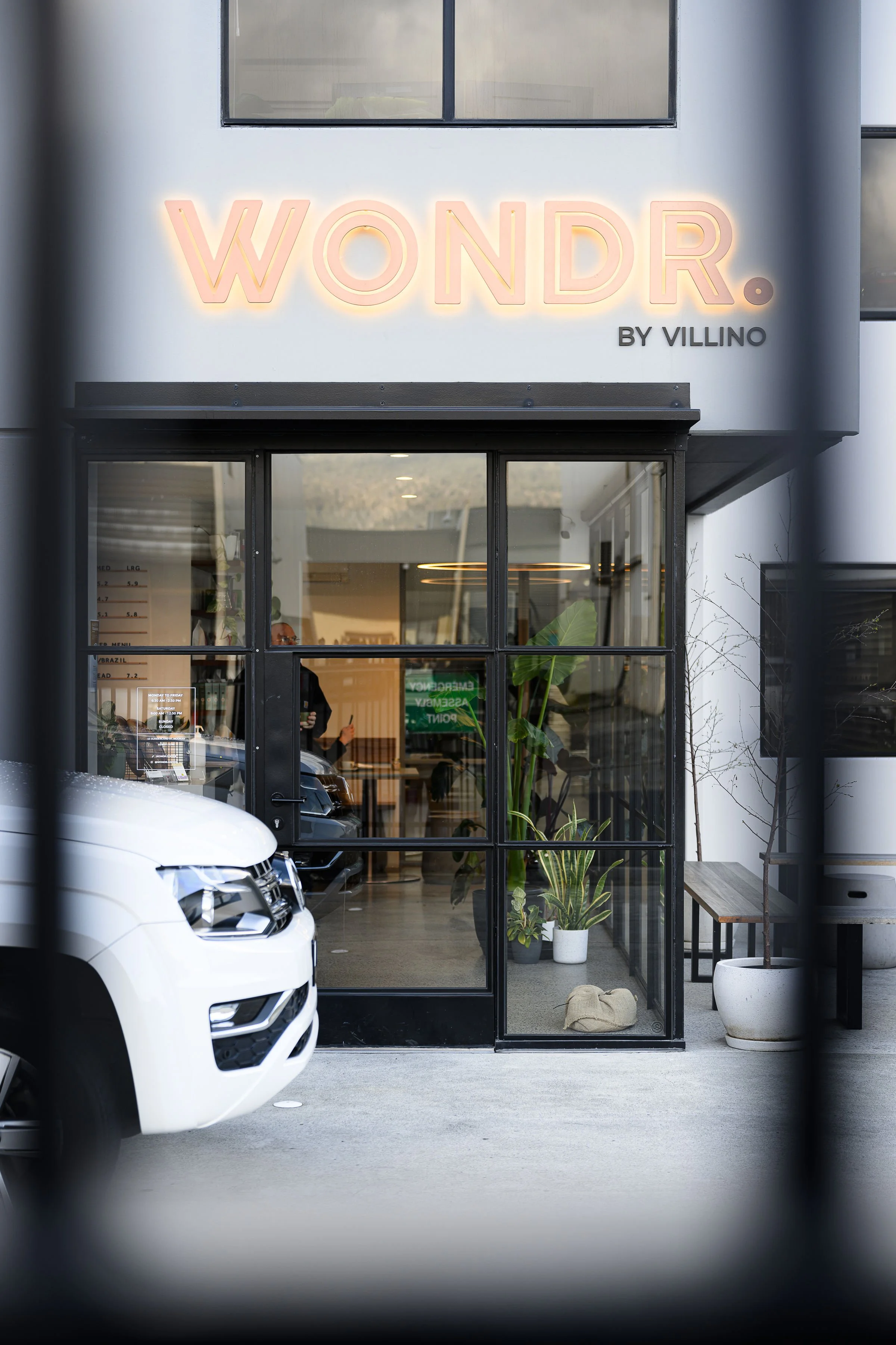 Inside Wondr. café — warm interior